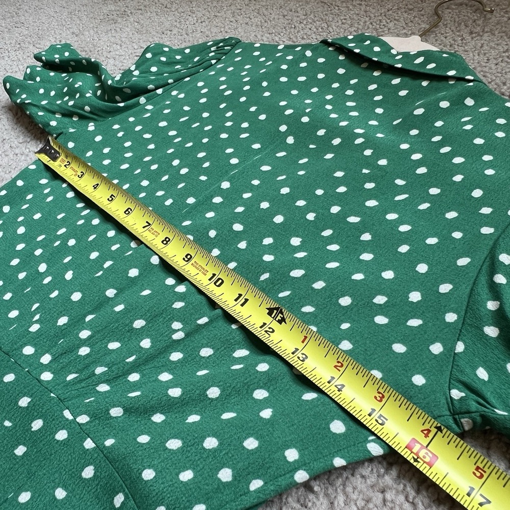 Mango Women's Short Sleeve Wide‎ Leg Polka Dot Jumpsuit Jungle Green Size XXS - Picture 5 of 13